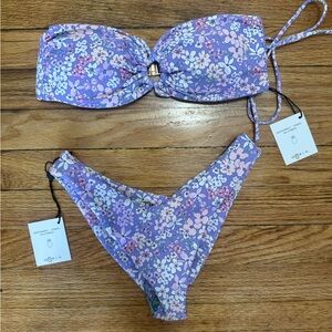 Skatie limited edition Wilmette Bikini - Parker Bottom strapless Jean Top NWT Sm